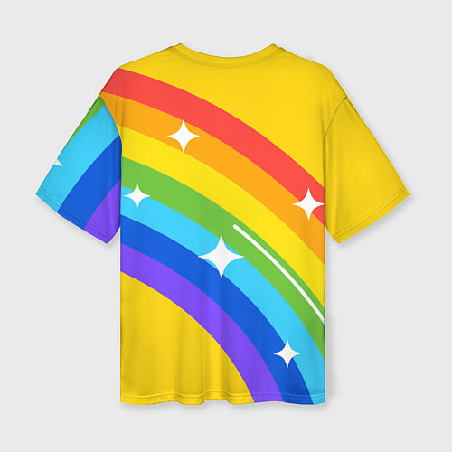 Женская футболка оверсайз AMONG US - Радужный / 3D-принт – фото 2