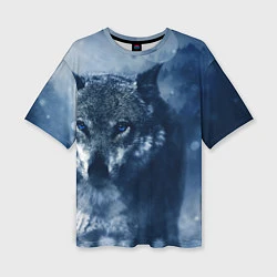 Женская футболка оверсайз Красивый волк