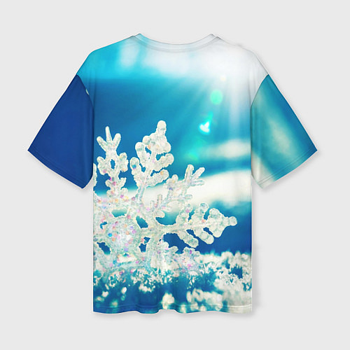 Женская футболка оверсайз Снег / 3D-принт – фото 2