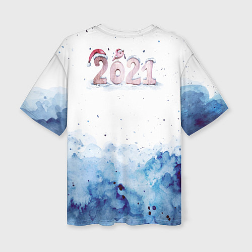 Женская футболка оверсайз Леди Зима / 3D-принт – фото 2