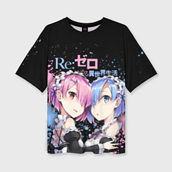 Женская футболка оверсайз Re:Zero, Рам и Рем