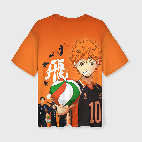 Женская футболка оверсайз ВОЛЕЙБОЛ!! HAIKYUU!! / 3D-принт – фото 2
