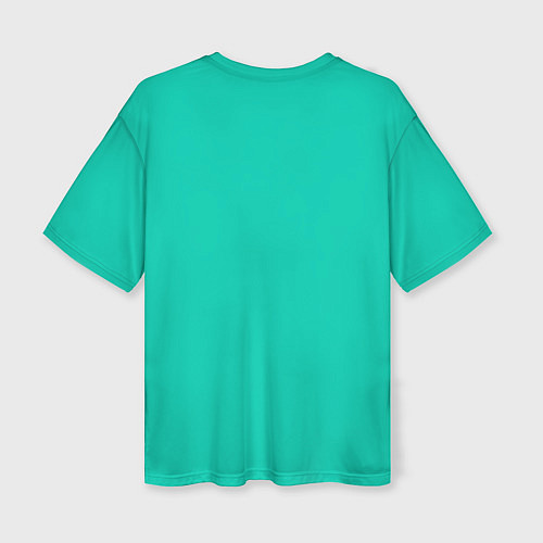 Женская футболка оверсайз Бискайский зеленый без рисунка / 3D-принт – фото 2