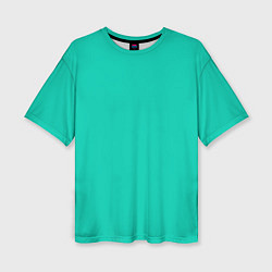 Женская футболка оверсайз Бискайский зеленый без рисунка
