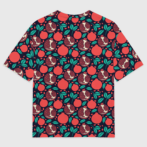 Женская футболка оверсайз Гранат Паттерн / 3D-принт – фото 2