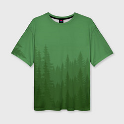 Женская футболка оверсайз Зеленый Лес
