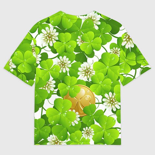 Женская футболка оверсайз Ирландский Клевер и Монетка / 3D-принт – фото 2