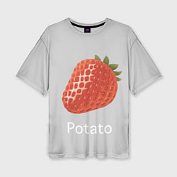 Женская футболка оверсайз Strawberry potatoes