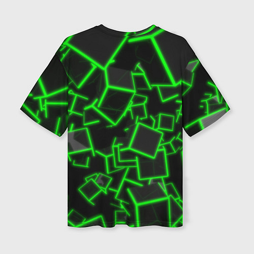 Женская футболка оверсайз Cyber cube / 3D-принт – фото 2