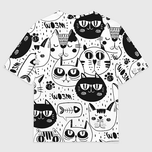 Женская футболка оверсайз Кошки / 3D-принт – фото 2