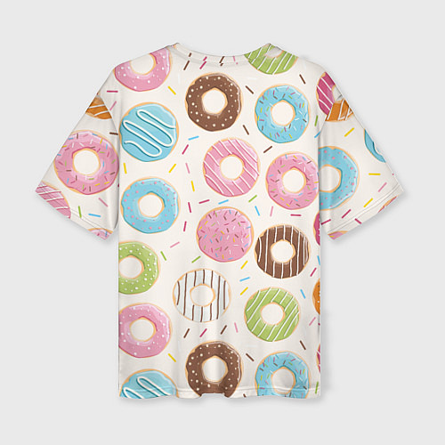 Женская футболка оверсайз Пончики Donuts / 3D-принт – фото 2