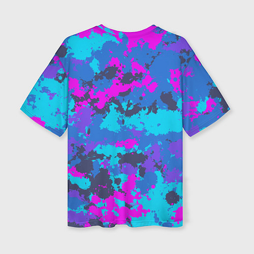 Женская футболка оверсайз Неоновые краски / 3D-принт – фото 2