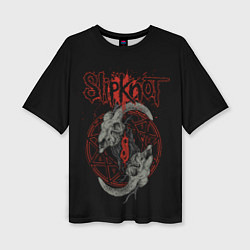 Женская футболка оверсайз Slipknot Черепа
