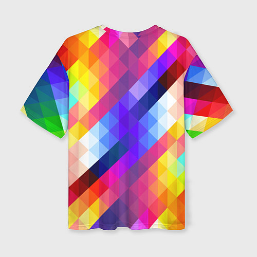 Женская футболка оверсайз Пиксельная радуга / 3D-принт – фото 2