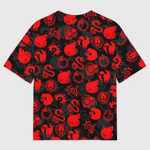 Женская футболка оверсайз СИМВОЛЫ ГРЕХОВ 7 DEADLY SINS / 3D-принт – фото 2