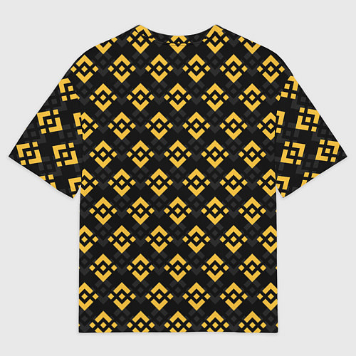 Женская футболка оверсайз ЭМБЛЕМА БИНАНС ПАТТЕРН BINANCE / 3D-принт – фото 2