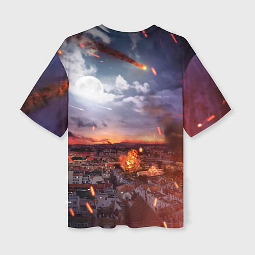 Женская футболка оверсайз Metro Разрушенный город / 3D-принт – фото 2