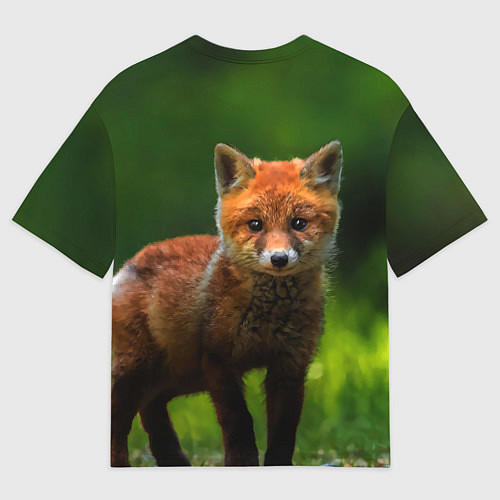 Женская футболка оверсайз Маленький лисенок / 3D-принт – фото 2