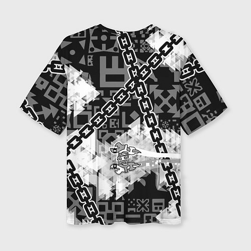 Женская футболка оверсайз Geometry Dash / 3D-принт – фото 2