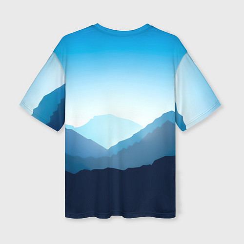 Женская футболка оверсайз Клинок, рассекающий демонов в горах / 3D-принт – фото 2