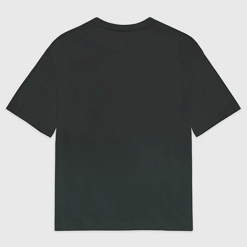 Женская футболка оверсайз Хитрый лис на черном фоне / 3D-принт – фото 2