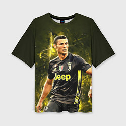 Женская футболка оверсайз Cristiano Ronaldo Juventus
