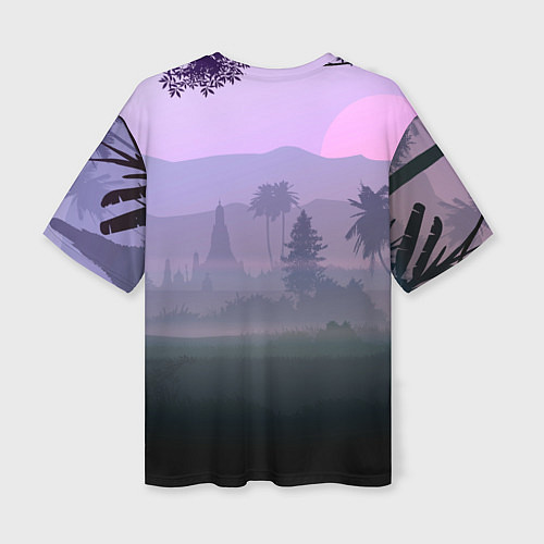 Женская футболка оверсайз Forest at sunset / 3D-принт – фото 2