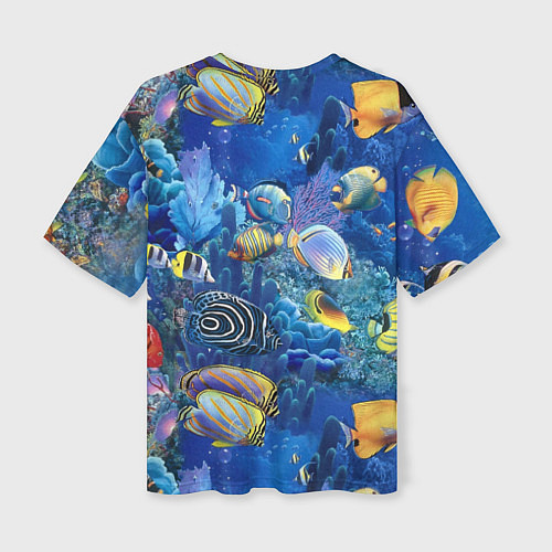 Женская футболка оверсайз Коралловые рыбки / 3D-принт – фото 2
