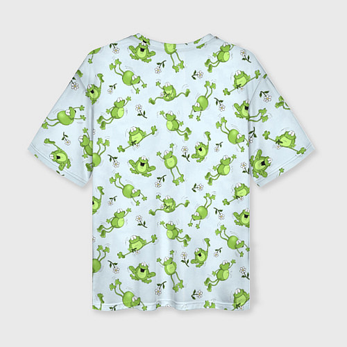 Женская футболка оверсайз Веселые лягушки / 3D-принт – фото 2