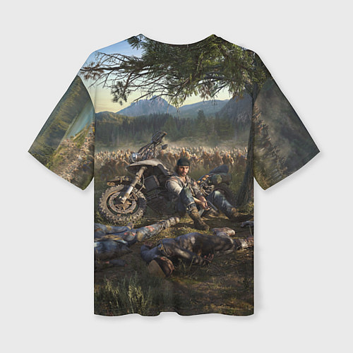 Женская футболка оверсайз Days gone Дикон и толпа фриков / 3D-принт – фото 2