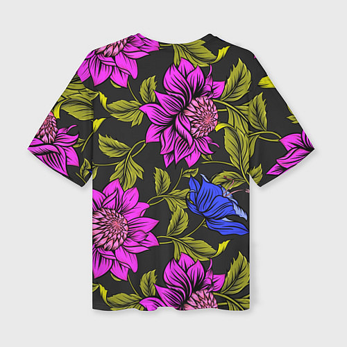Женская футболка оверсайз Цветочный Паттерн / 3D-принт – фото 2