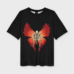 Женская футболка оверсайз Butterfly Skeleton