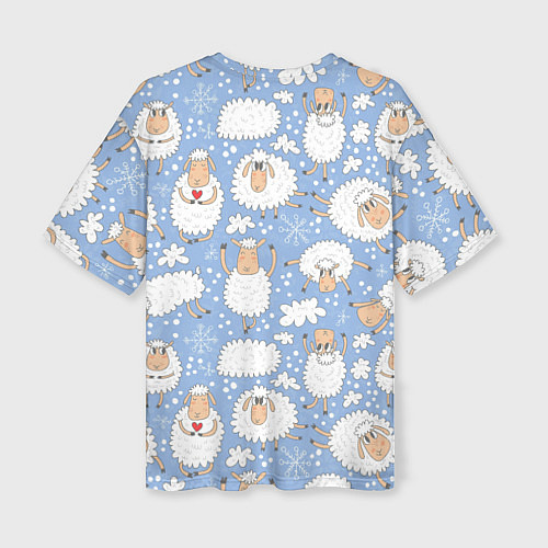 Женская футболка оверсайз Счастливые овечки / 3D-принт – фото 2