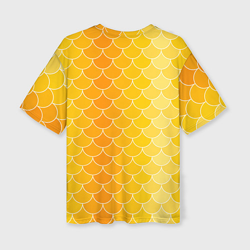 Женская футболка оверсайз Желтая чешуя / 3D-принт – фото 2