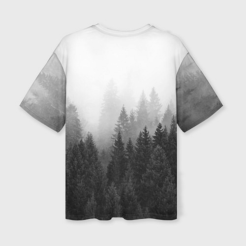 Женская футболка оверсайз ВЕЛЕС туманный лес / 3D-принт – фото 2