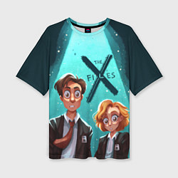 Женская футболка оверсайз Fox Mulder and Dana Scully