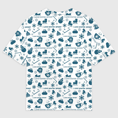 Женская футболка оверсайз Зимние виды спорта / 3D-принт – фото 2