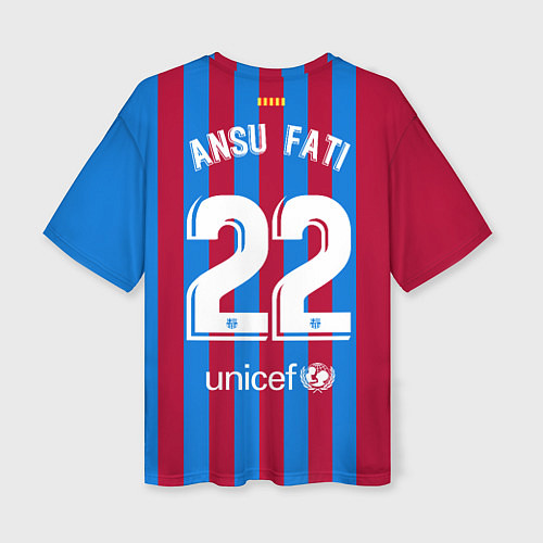 Женская футболка оверсайз Ансу Фати Барселона 20212022 / 3D-принт – фото 2