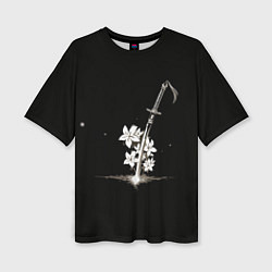 Женская футболка оверсайз Nier - Sword and Flowers