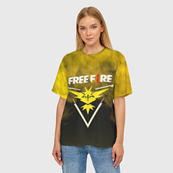 Футболка оверсайз женская FREEFIRE YELLOW SMOKE Z, цвет: 3D-принт — фото 2