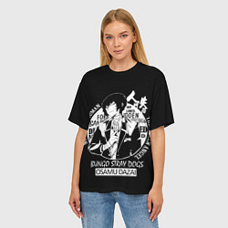 Футболка оверсайз женская Осаму Дазай Бродячие псы, цвет: 3D-принт — фото 2