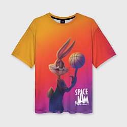Женская футболка оверсайз Space Jam 2 Багз Банни