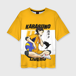 Женская футболка оверсайз Юу Нишиноя из Карасуно Haikyu!!