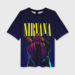 Женская футболка оверсайз Nirvana Neon