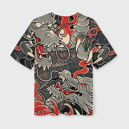 Женская футболка оверсайз Китайский Дракон, China Dragon / 3D-принт – фото 2