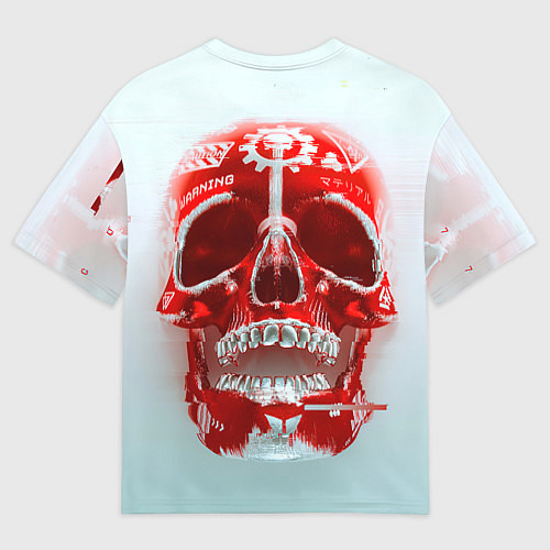 Женская футболка оверсайз Fallout Череп / 3D-принт – фото 2