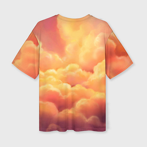 Женская футболка оверсайз Пикачу на облачках / 3D-принт – фото 2