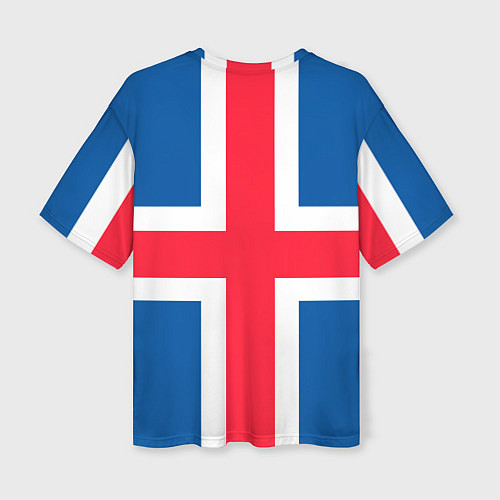 Женская футболка оверсайз Флаг и Герб Исландии / 3D-принт – фото 2