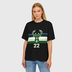 Футболка оверсайз женская Milwaukee Bucks форма Крис Миддлтон, цвет: 3D-принт — фото 2