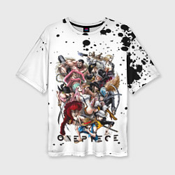 Женская футболка оверсайз Пираты One Piece Большой куш